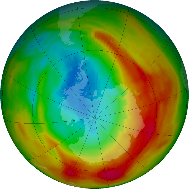 Antarctic ozone map for 13 October 1979